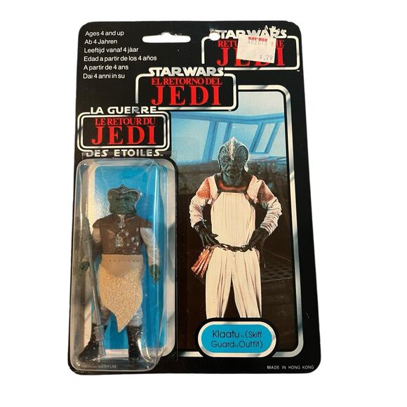1983 Star Wars ROTJ Klaatu Skiff Guard Outfit 70 Back MOC Kenner Clear Bubble - Picture 1 of 9